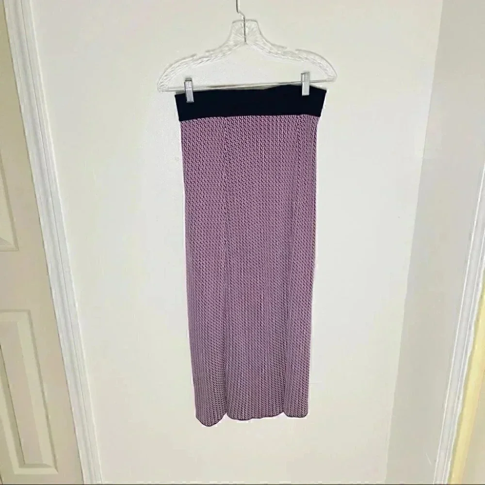 NWT Hugo Boss Fiabella Geometric Jacquard Midi Skirt Magenta Knit Career Office
